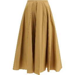 Beige Cotton Long Skirt