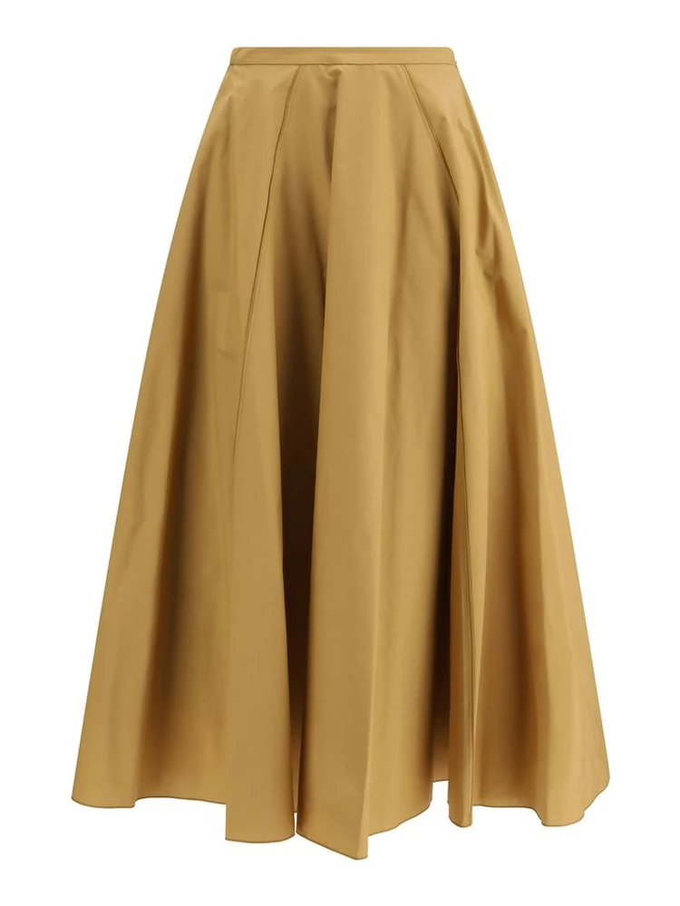 Beige Cotton Long Skirt