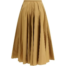 Beige Cotton Long Skirt
