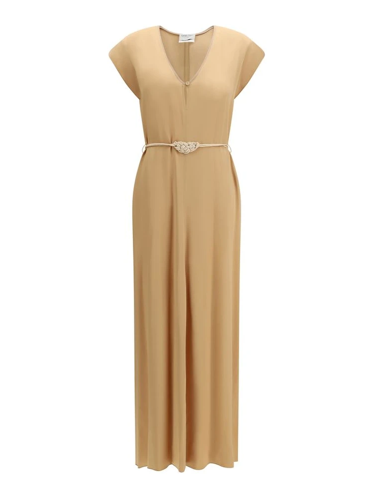 Orange Viscose Casual Dress