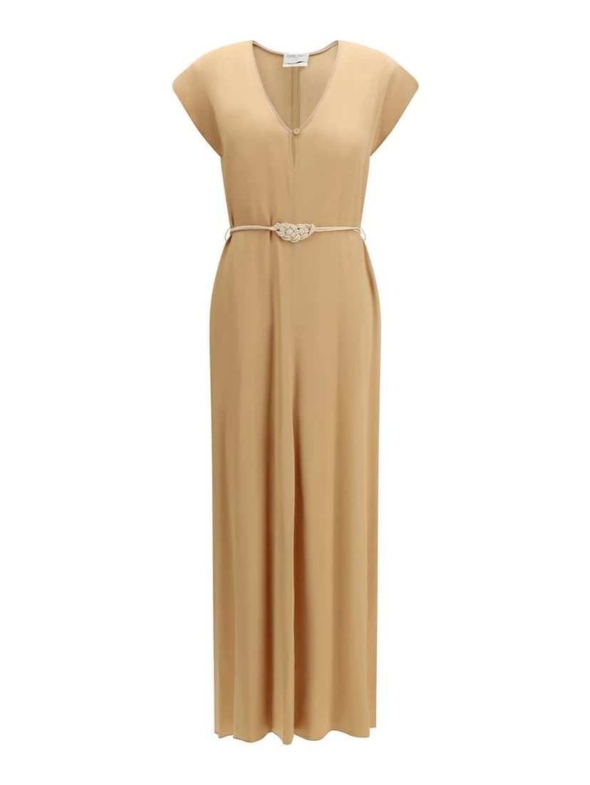 Orange Viscose Casual Dress