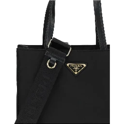 Black Recycled Polyamide Shoulder Bag