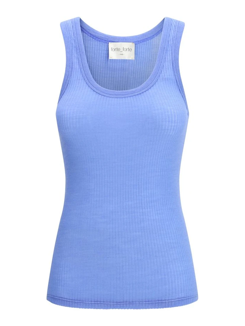 Blue Fleece Wool Top