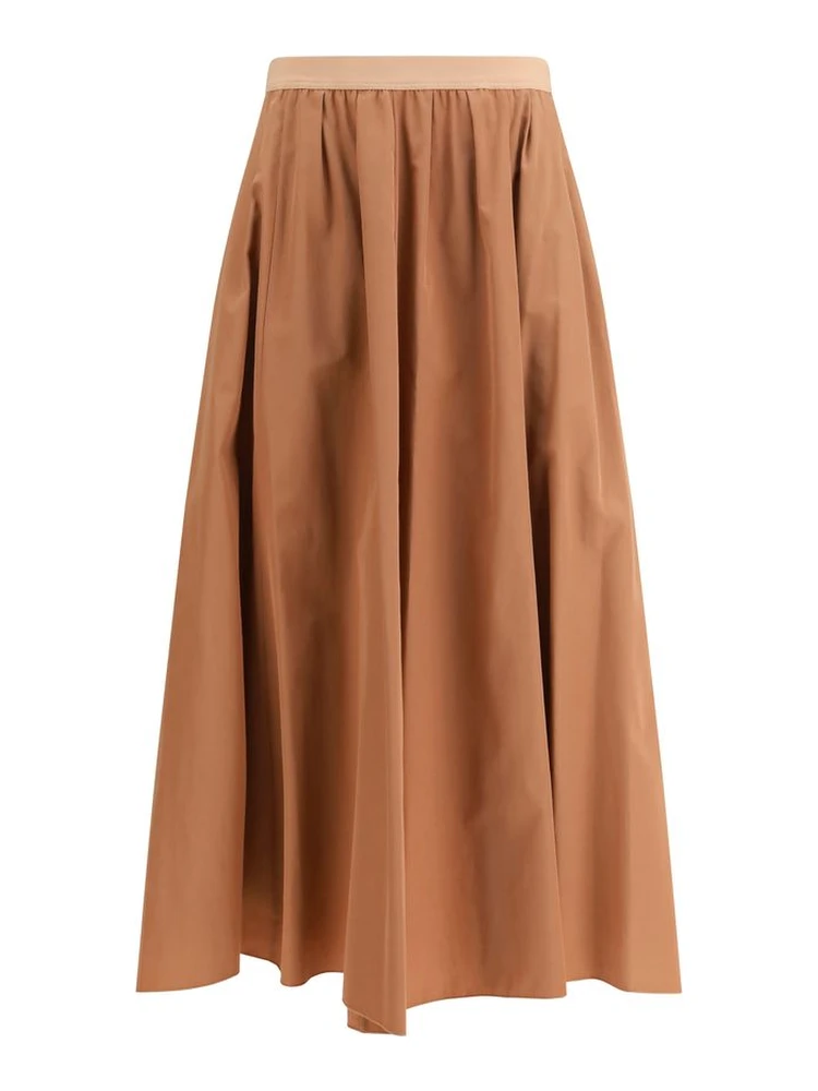 Multicolor Polyester Midi Skirt