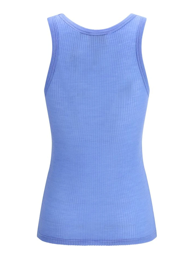 Blue Fleece Wool Top
