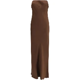 Brown Acetate Casual Dress
