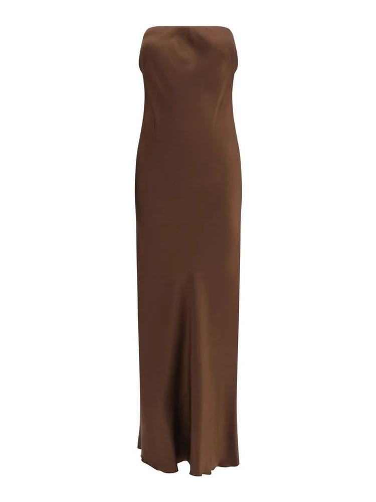 Brown Acetate Casual Dress