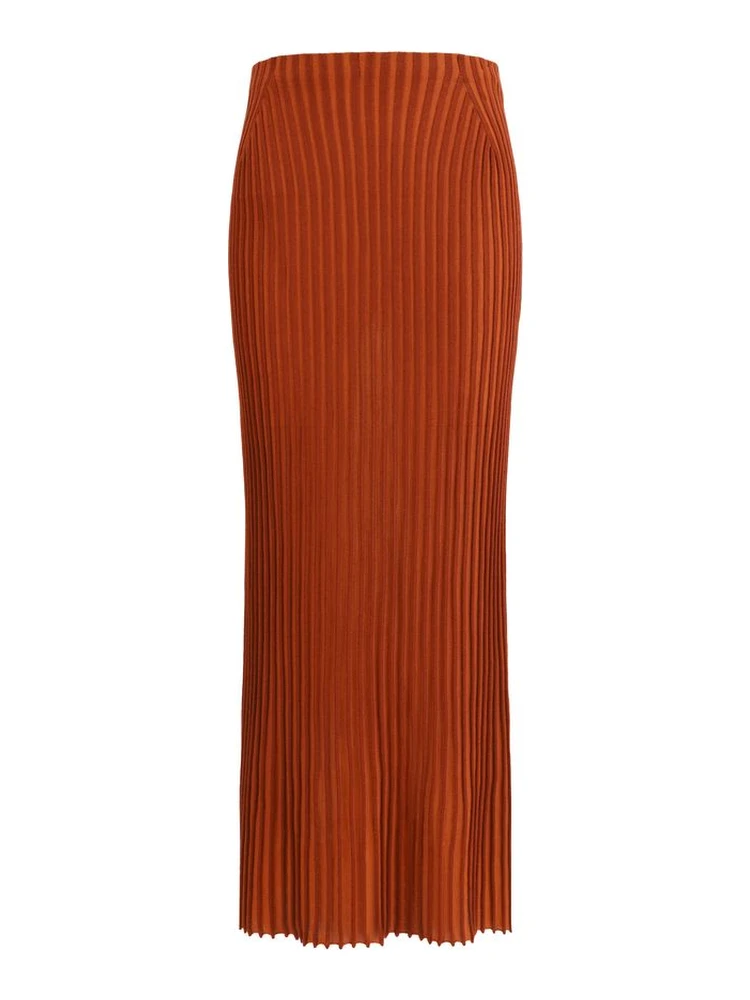 Multicolor Merino Wool Long Skirt