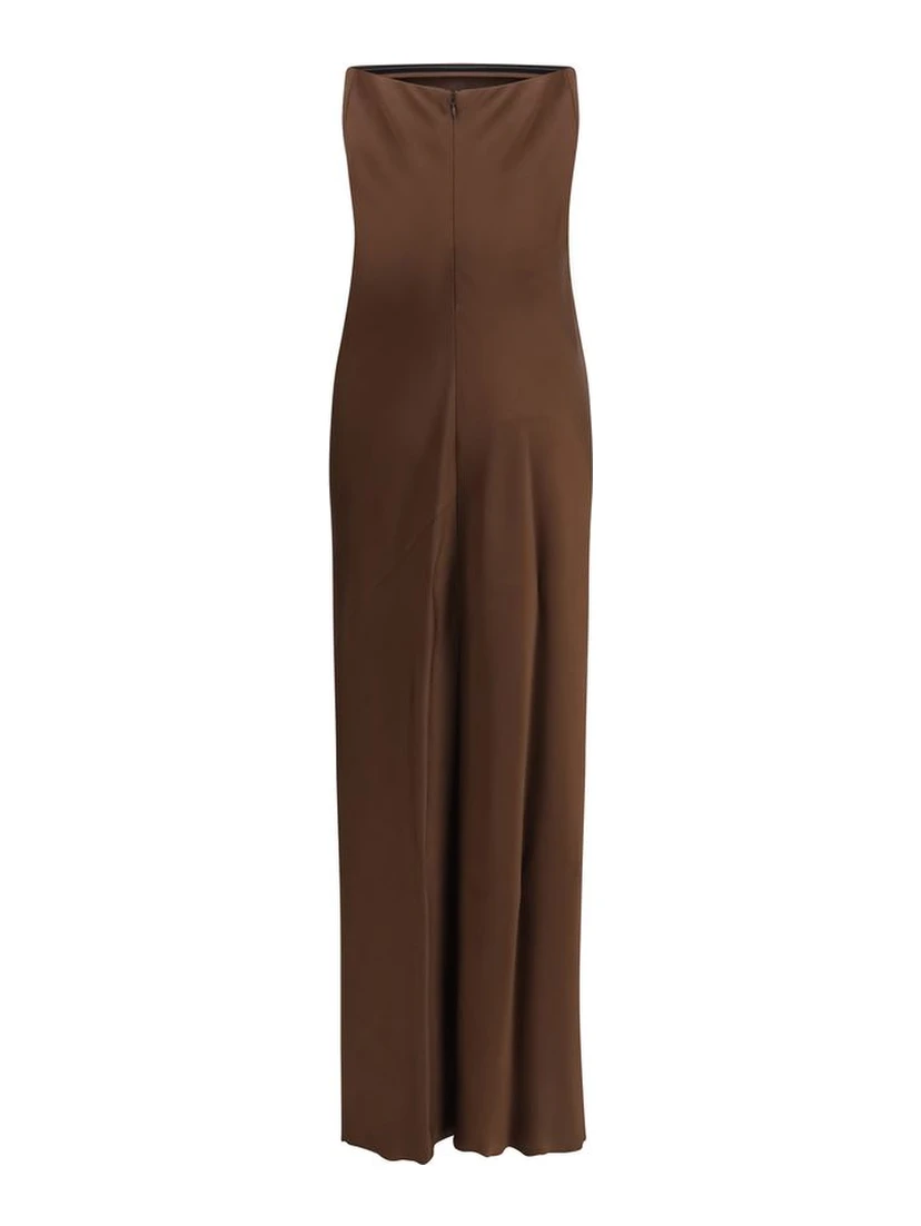 Brown Acetate Casual Dress