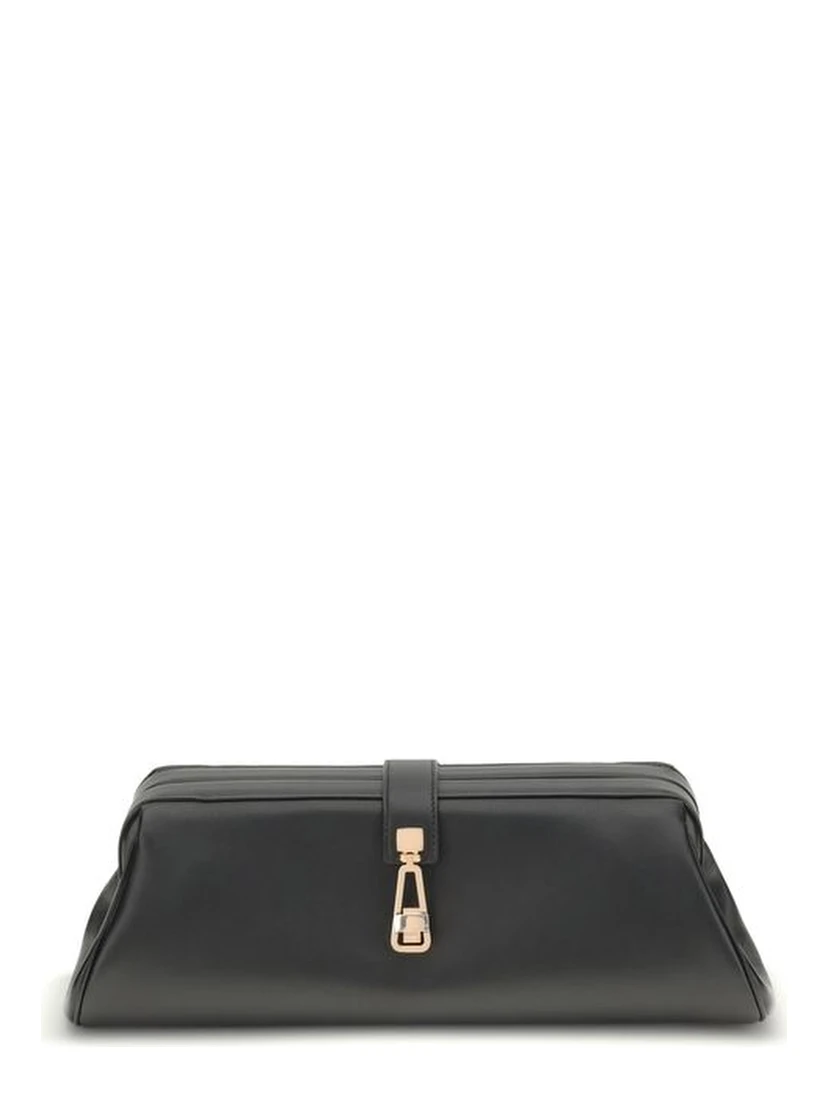 Black Calf Leather Bos Taurus Clutch Bag