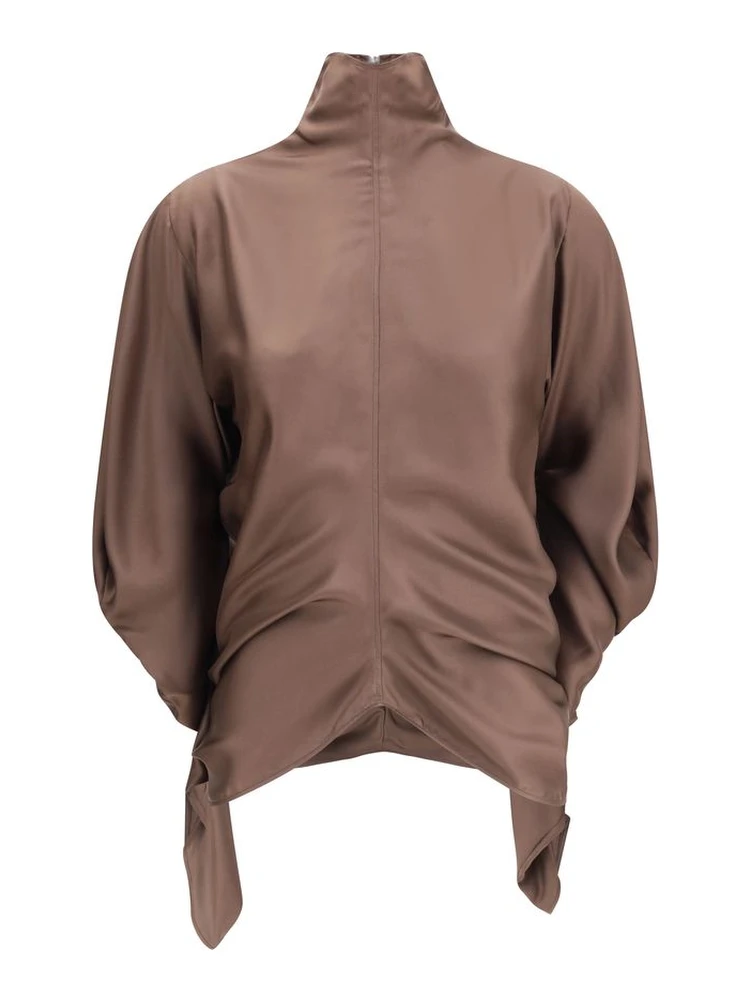 Brown Silk Blouse