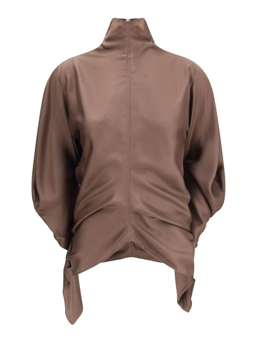Brown Silk Blouse