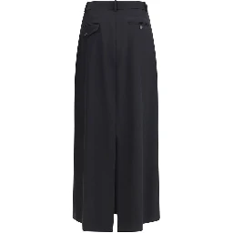 Black Fleece Wool Long Skirt