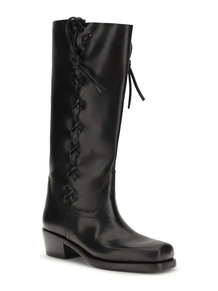 Black Calf Leather Bos Taurus Lace-Up Boots alternative