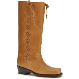 Brown Calf Leather Bos Taurus Lace-Up Boots