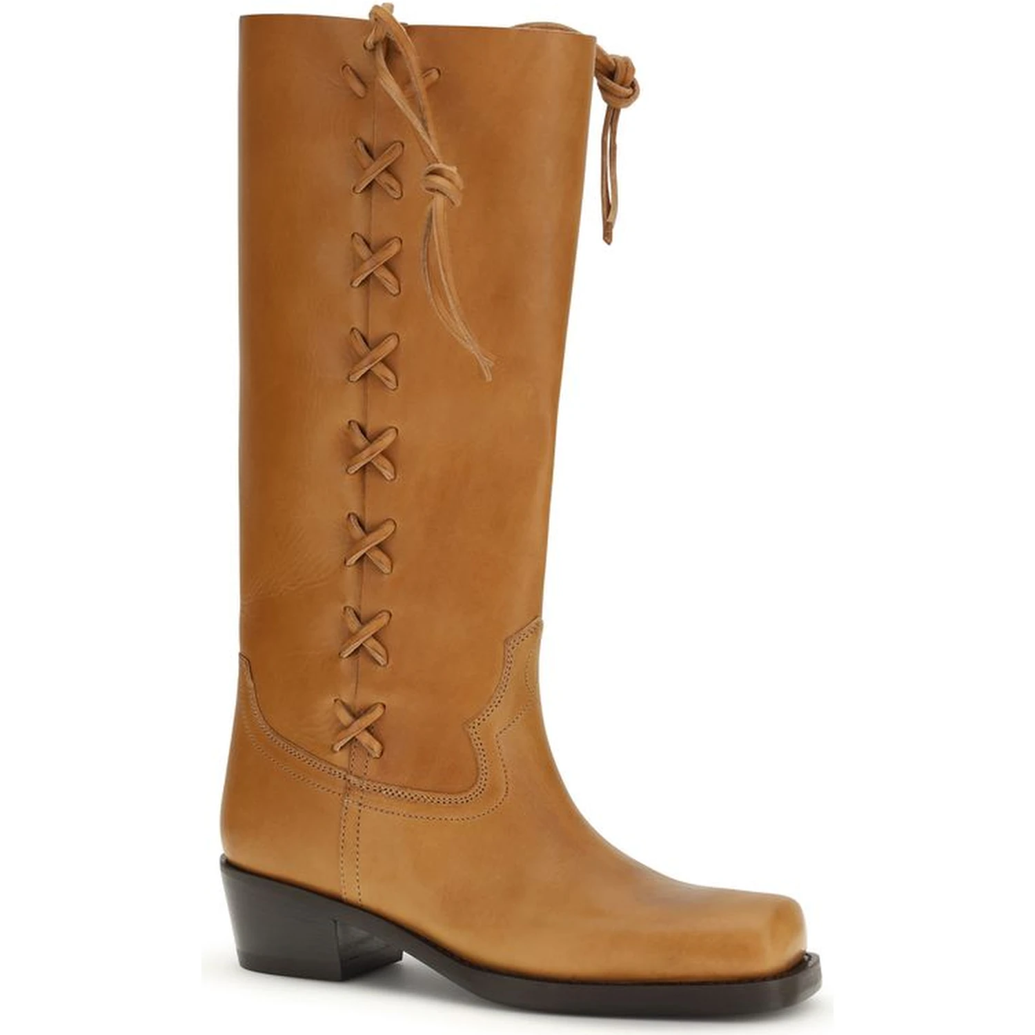 Brown Calf Leather Bos Taurus Lace-Up Boots