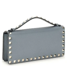 محفظة بوس توروس من جلد العجل الأزرق