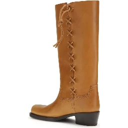 Brown Calf Leather Bos Taurus Lace-Up Boots