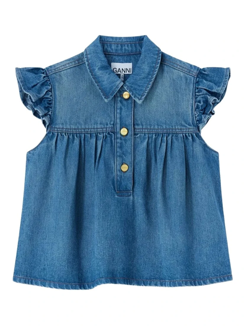 GANNI Top Blue