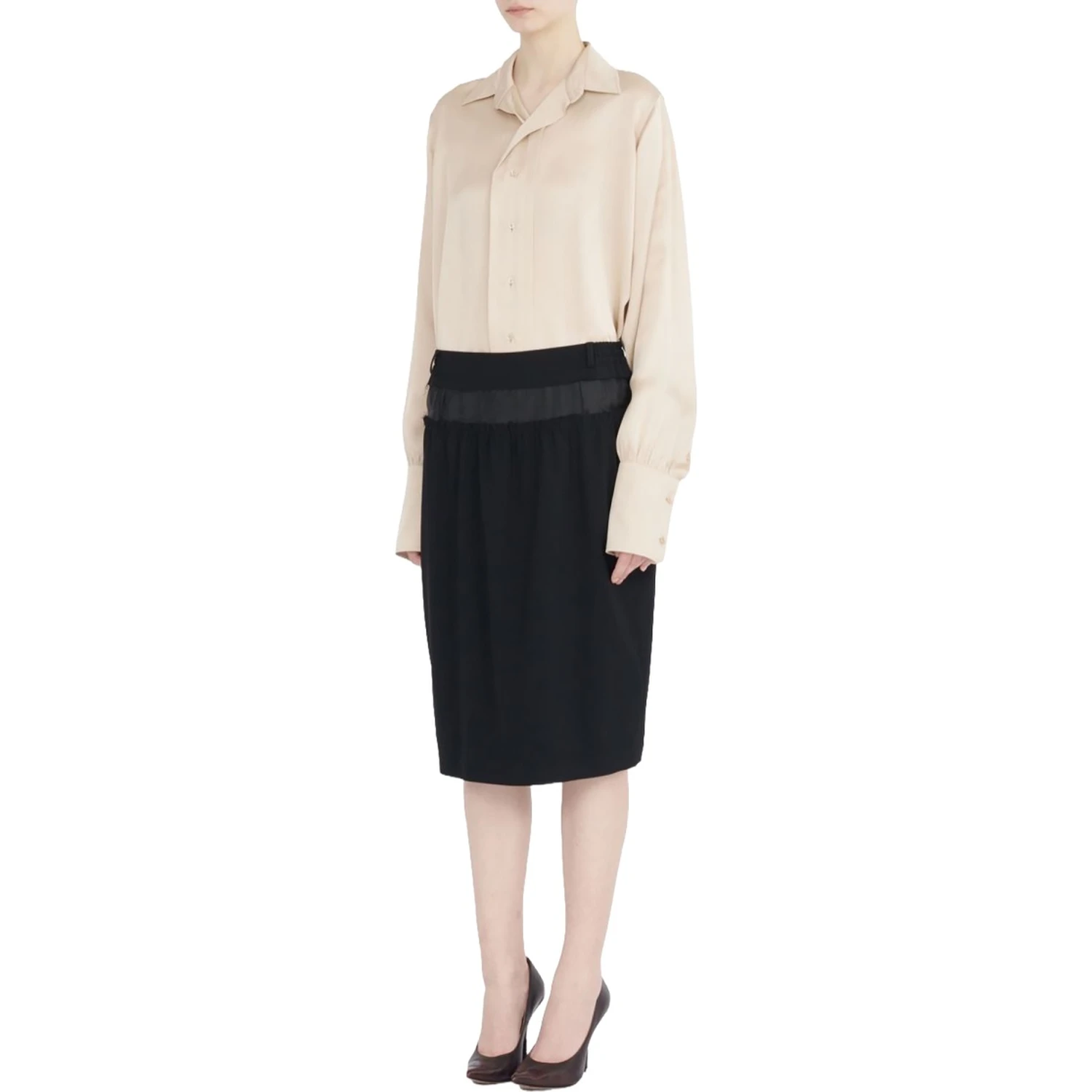 "FOUR STITCHES" MIDI SKIRT