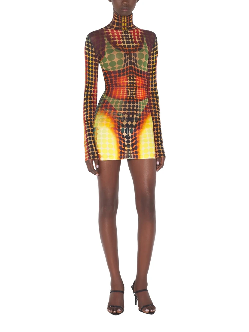 HIGH NECK TOP WITH PRINT