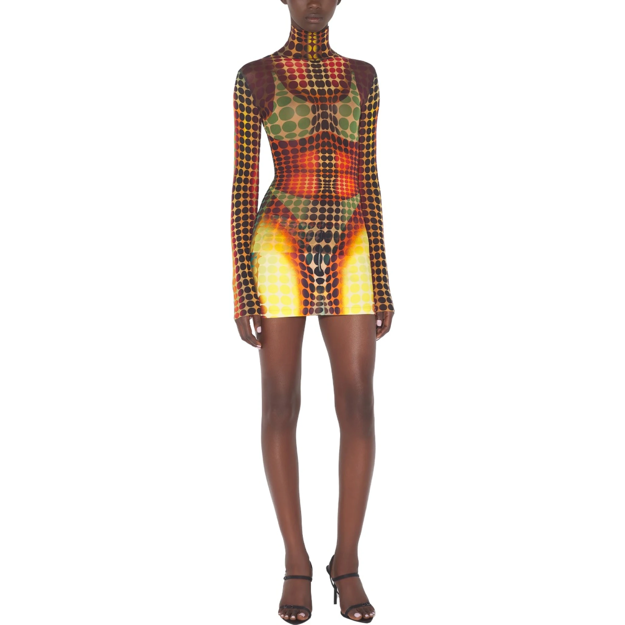 HIGH NECK TOP WITH PRINT