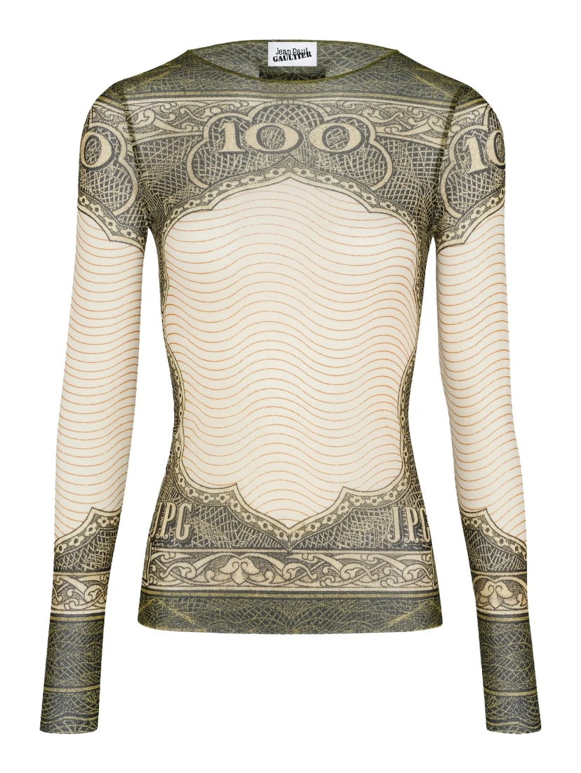 TOP WITH "CARTOUCHE" PRINT