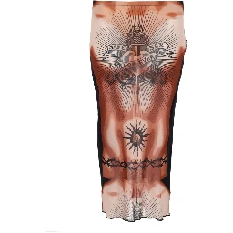 MIDI SKIRT WITH "SAFE SEX TATOO" PRINT