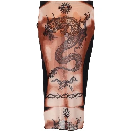 MIDI SKIRT WITH "SAFE SEX TATOO" PRINT