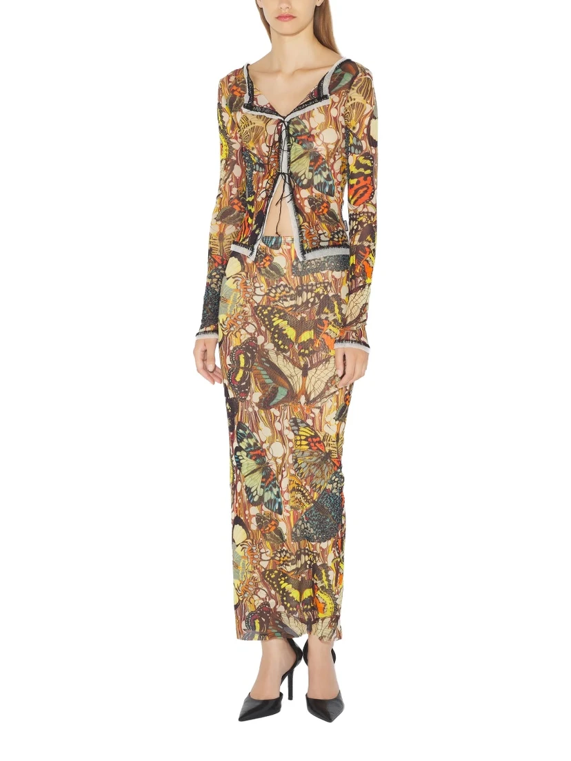 LONG SKIRT WITH "BOW TIE" PRINT