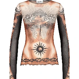 "SAFE SEX TATOO" PRINT TOP