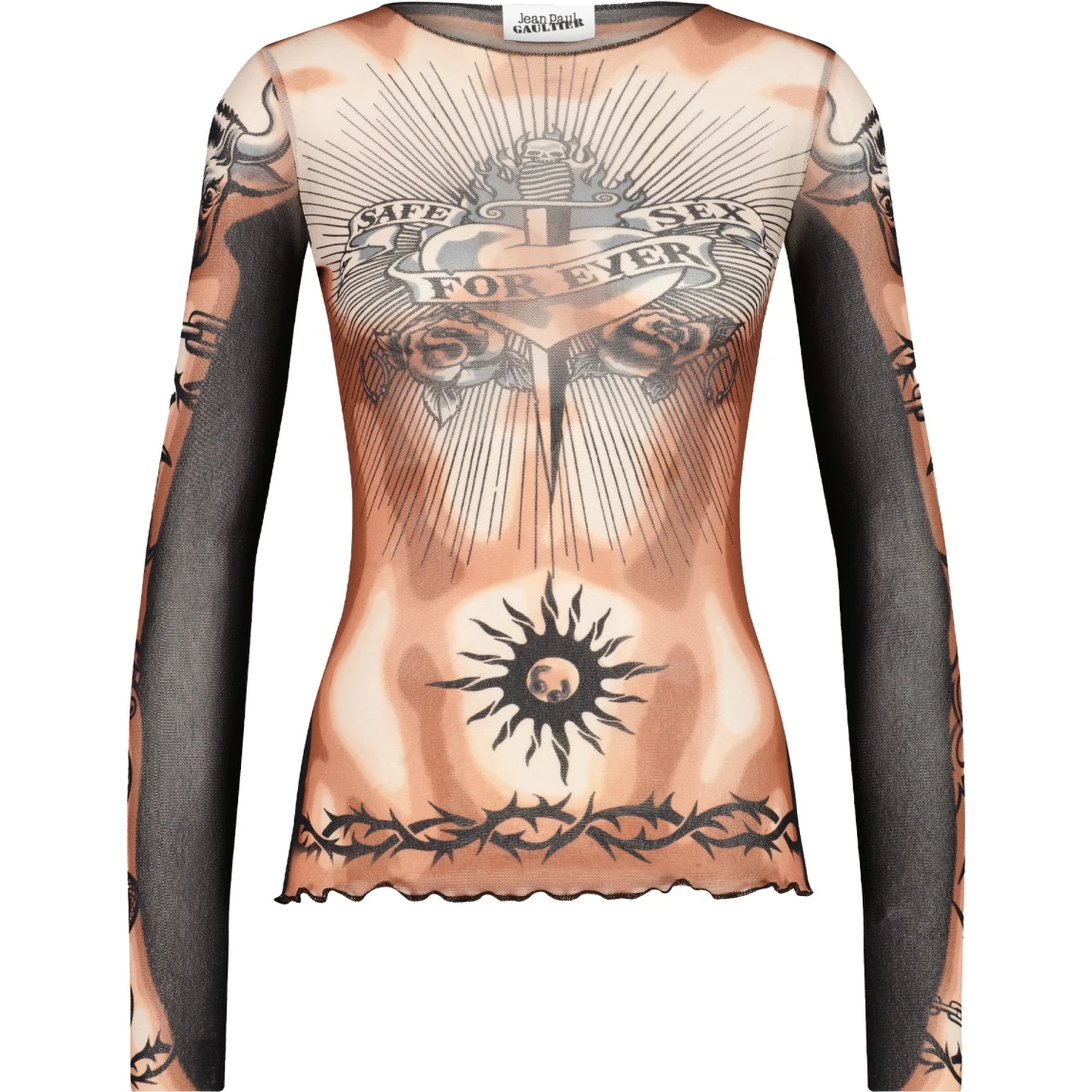 "SAFE SEX TATOO" PRINT TOP