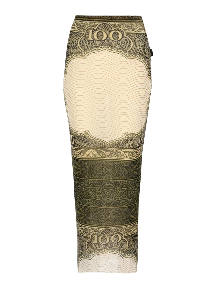 LONG SKIRT WITH "CARTOUCHE" PRINT
