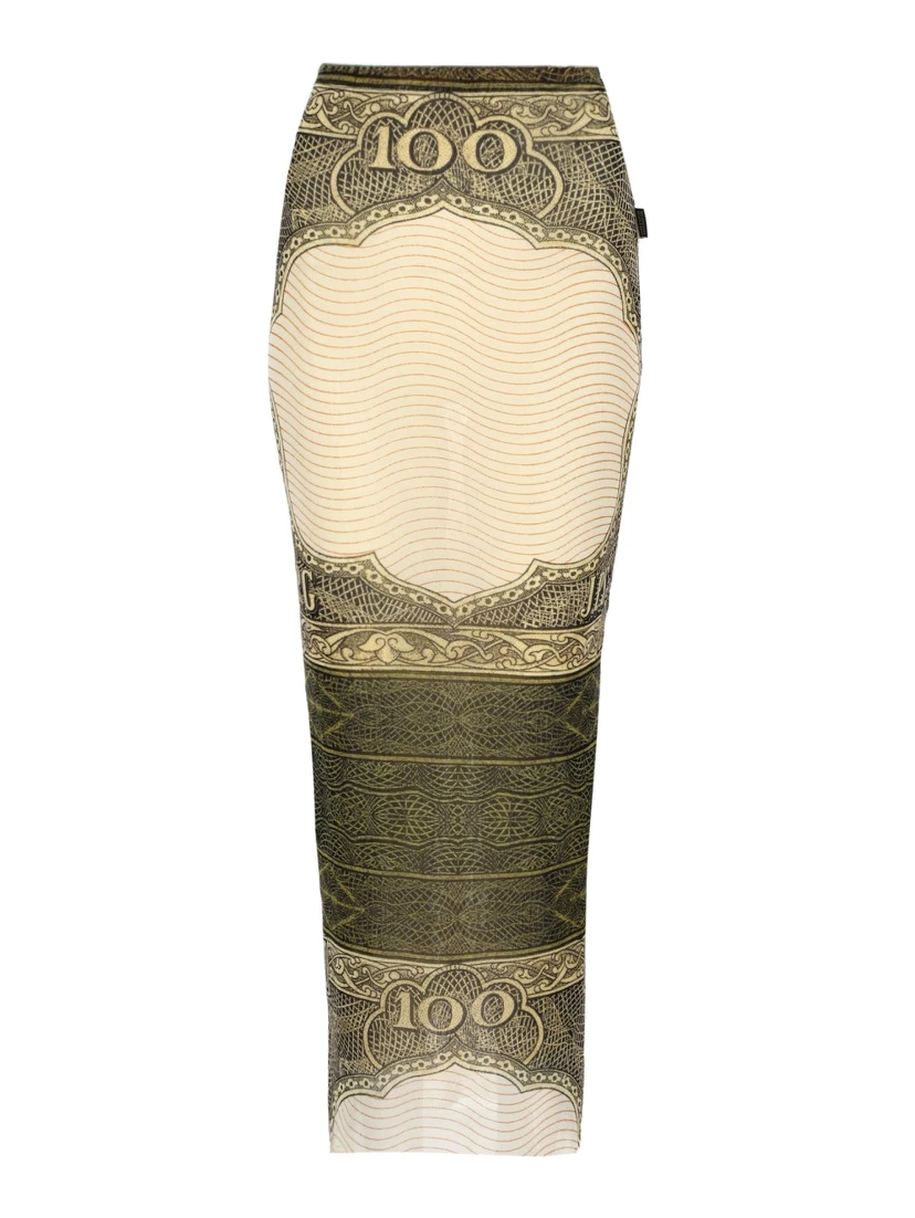 LONG SKIRT WITH "CARTOUCHE" PRINT