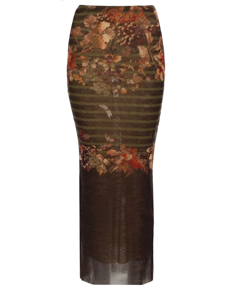 LONG SKIRT WITH "MARINIERE GRAPE" PRINT