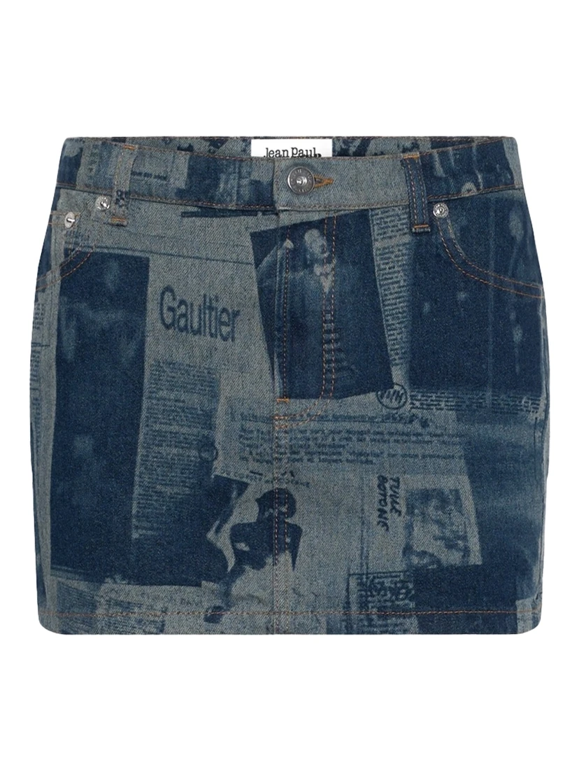 تنورة قصيرة بنقشة "صحيفة"