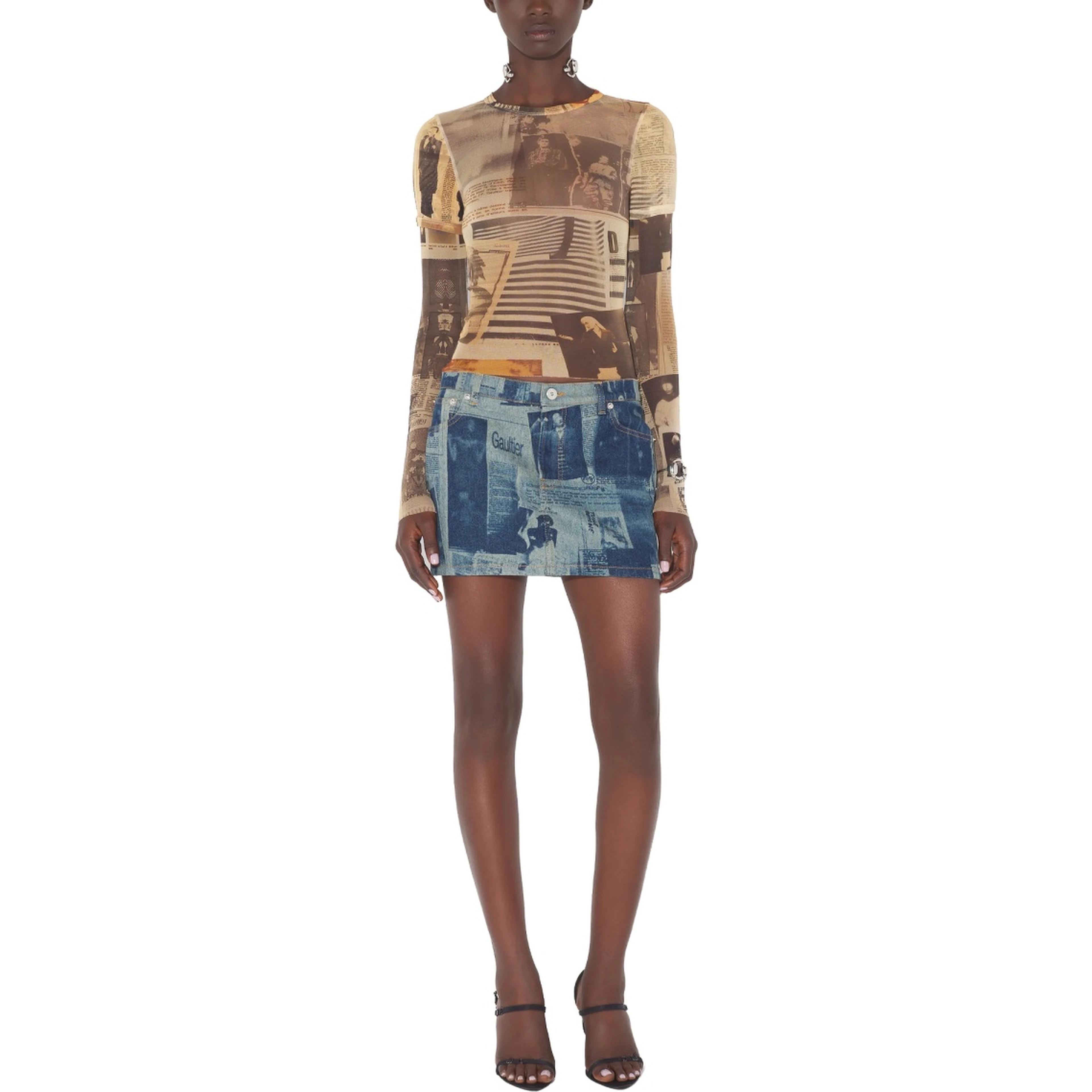MINISKIRT WITH "NEWSPAPER" PRINT