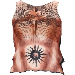 "SAFE SEX TATOO" PRINT TOP