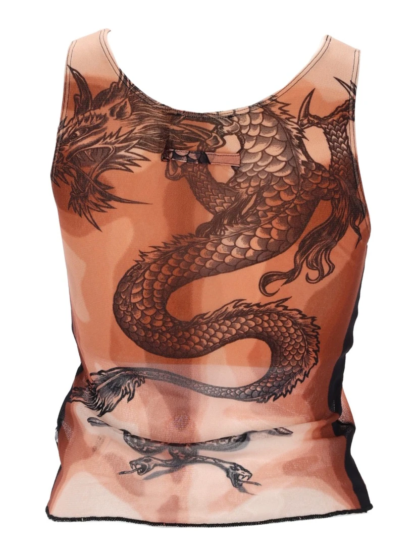 "SAFE SEX TATOO" PRINT TOP