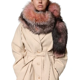 Pink Frost Fox Fur Neck Warmer Winter Scarf