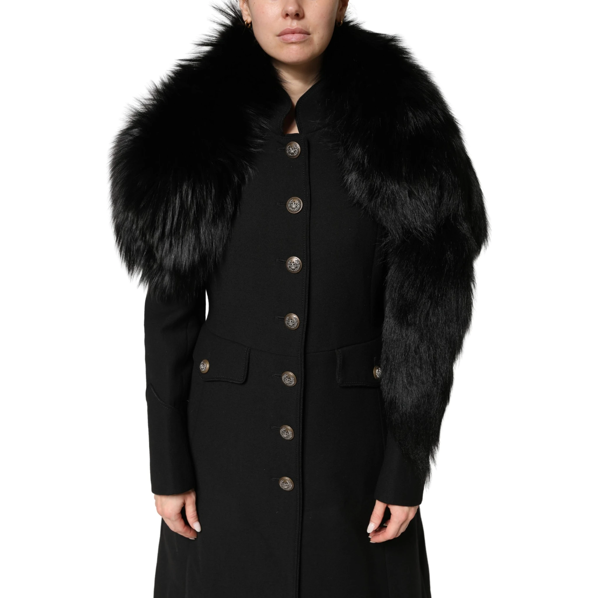 Black Fox Fur Neck Wrap Warmer Winter Scarf