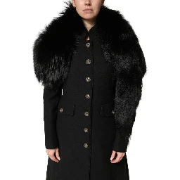 Black Fox Fur Neck Wrap Warmer Winter Scarf