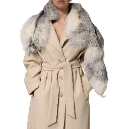 White Fox Fur Neck Wrap Warmer Winter Scarf