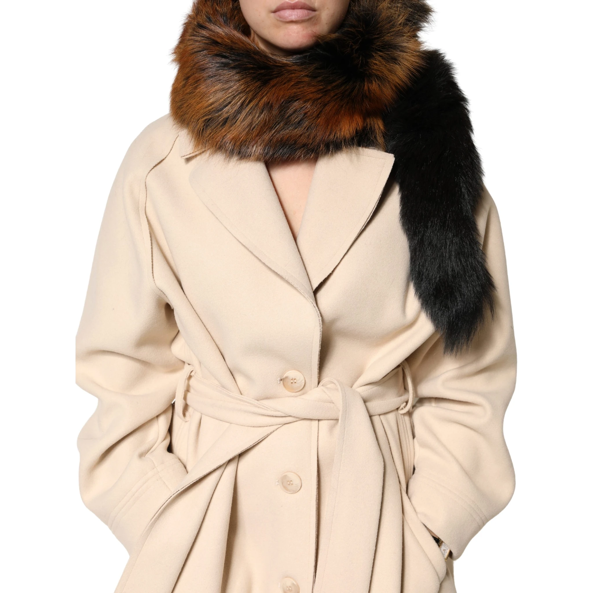 Brown Red Fox Fur Neck Warmer Winter Scarf