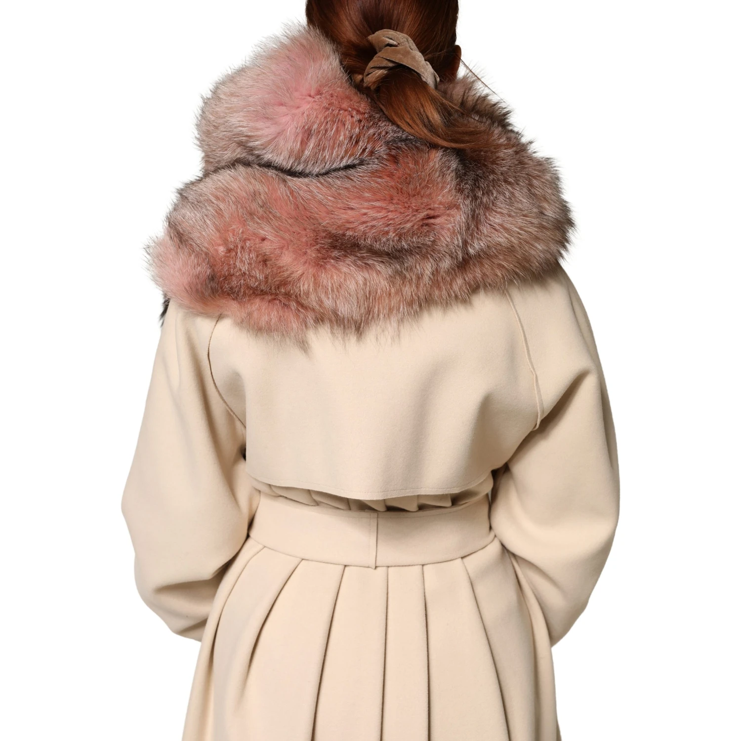 Pink Frost Fox Fur Neck Warmer Winter Scarf