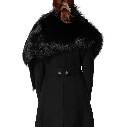Black Fox Fur Neck Wrap Warmer Winter Scarf