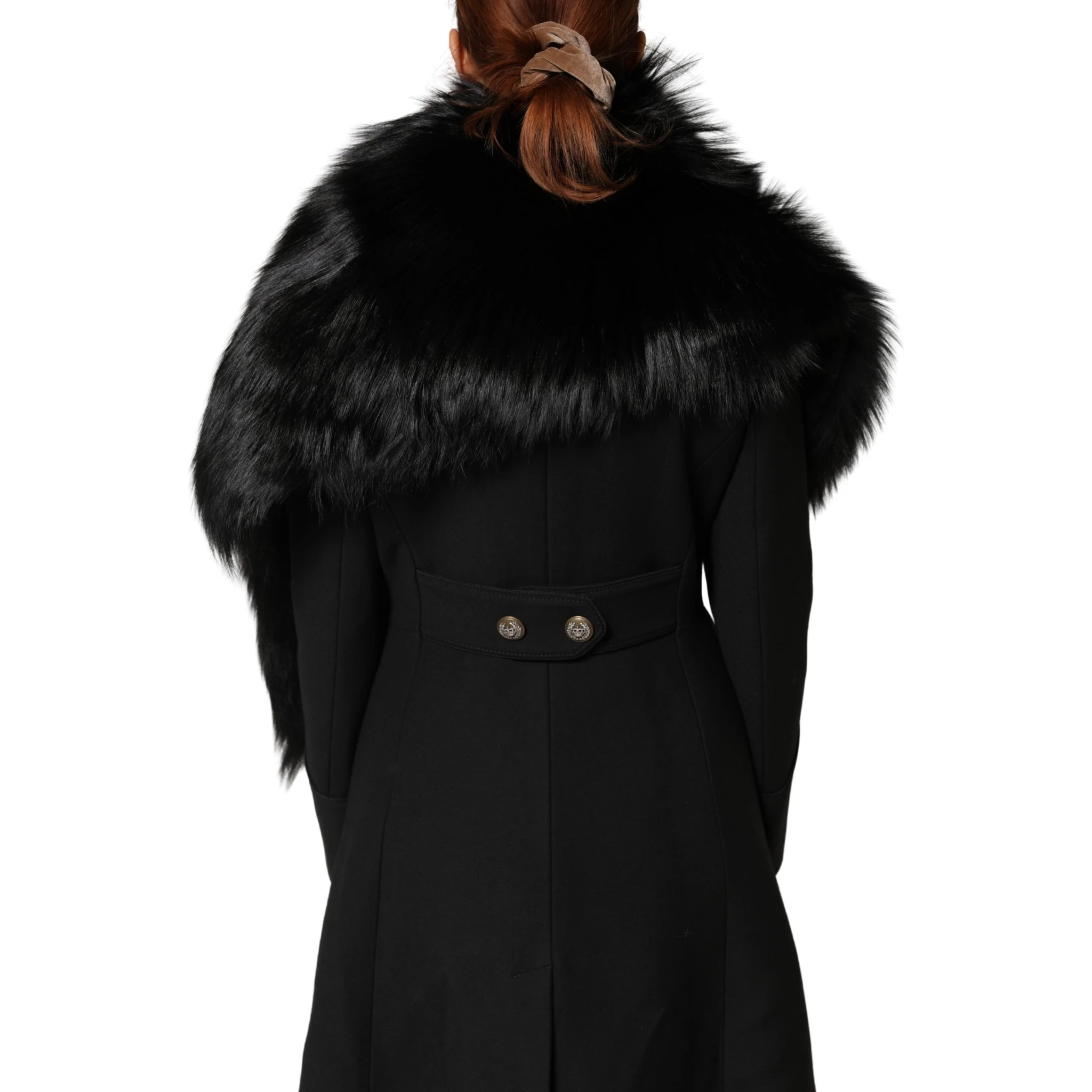 Black Fox Fur Neck Wrap Warmer Winter Scarf