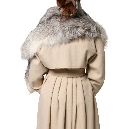 White Fox Fur Neck Wrap Warmer Winter Scarf