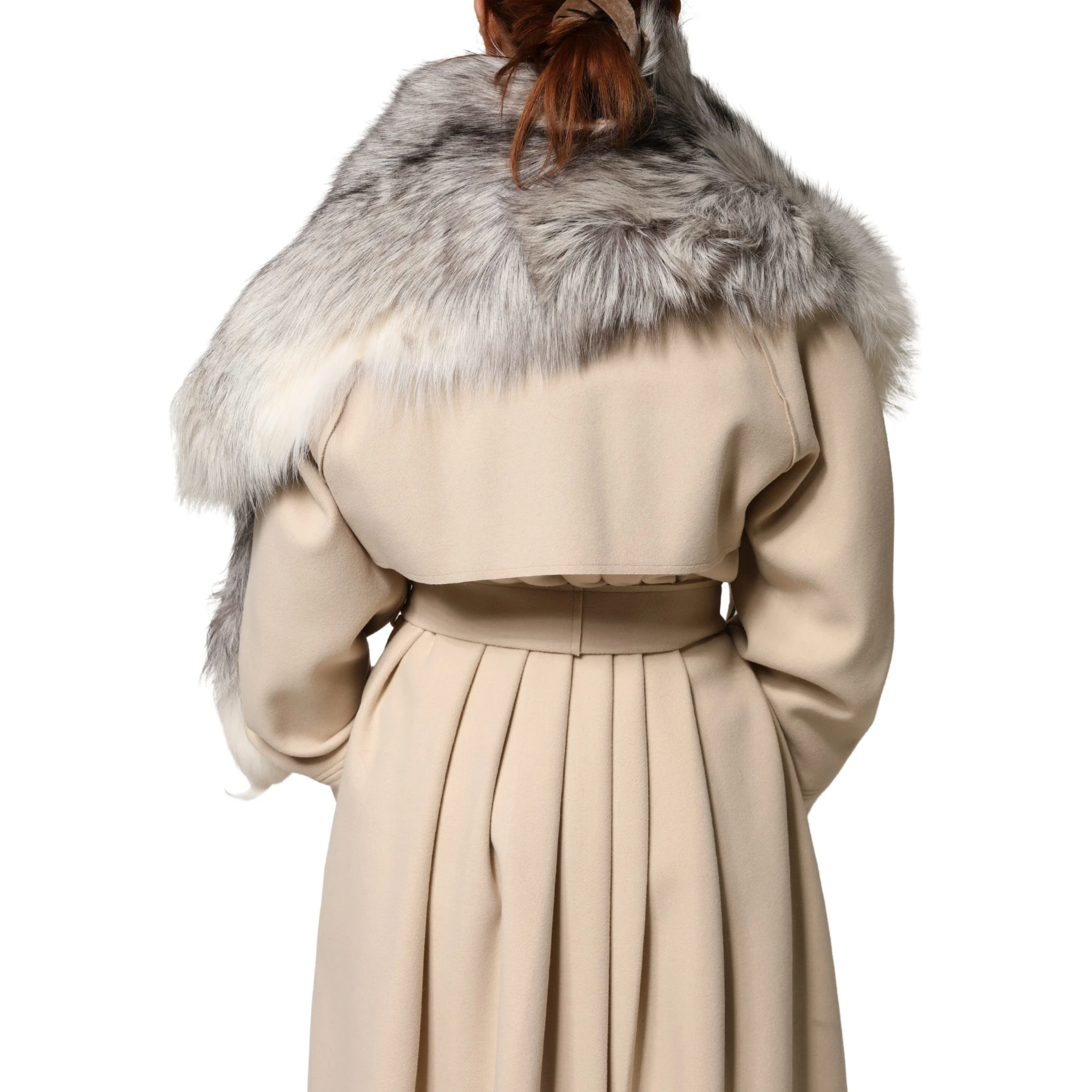 White Fox Fur Neck Wrap Warmer Winter Scarf