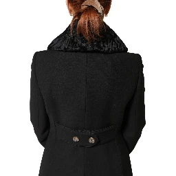 Black Lamb Fur Women Neck Warmer Winter Scarf
